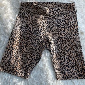 Cheetah print biker shorts